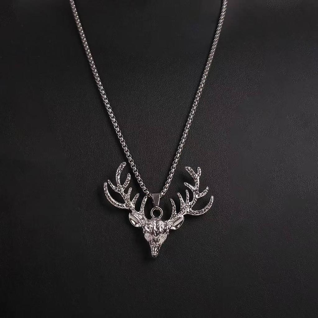 Men's Hip Hop Necklace Deer Pendant - Punk Vintage Street Couple Accessories - Cool Fashion Jewelry for Men and Women