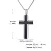 Stylish Men's Natural Black Onyx Cross Necklace,Waterproof Stainless Steel Cross Pendant,Christmas Valentine's Day Gift