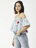 Moomaya Cotton Printed Off-Shoulder Top Summer Wear Crop Top For Women