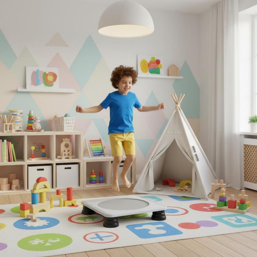 Mini-Trampolin für Kinder Tragbar Indoor Rechteckig Kinder Sprungmatte