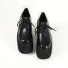 Womens Chunky Heeled Pumps Lace Up Elegant Oxford Platform Pumps for Women Height Increase Design Party Cosplay Shoes