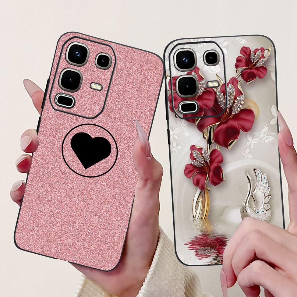 Per Infinix Note 50s X6870 Cover Posteriore Per Infinix Note 50s 5G Custodia Silicone Moda Lusso Fiori Gatto Carino Dipinto Divertente Paraurti