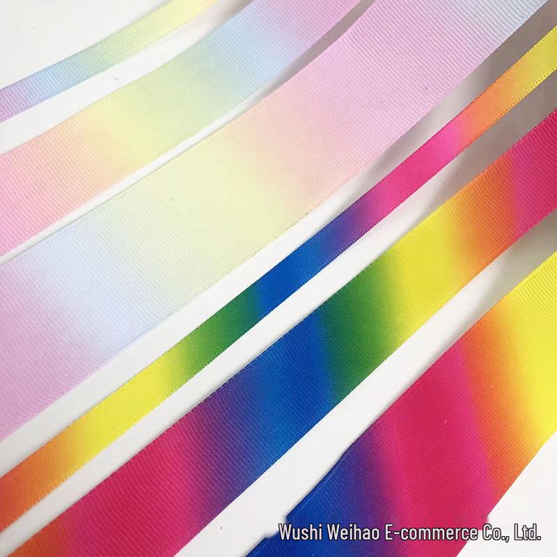 Handmade Rainbow Grosgrain Hair Accessories & Satin Flower Cake Box Ribbon