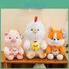 Pig Dog Fox Plush Toy Stuffed Animal Doll Cartoon Decoration Kids Gift Cute
