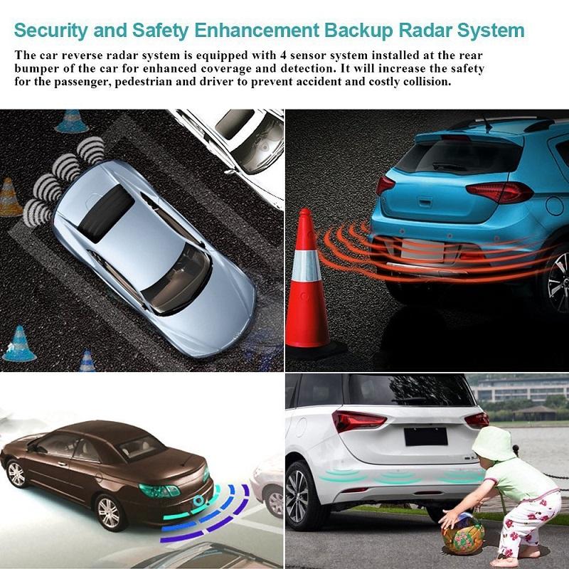 Wireless Car Parking Sensor Car Parktronic LED With 4 Sensors Reverse Backup Car Parking Radar Monitor Detector System 22MM