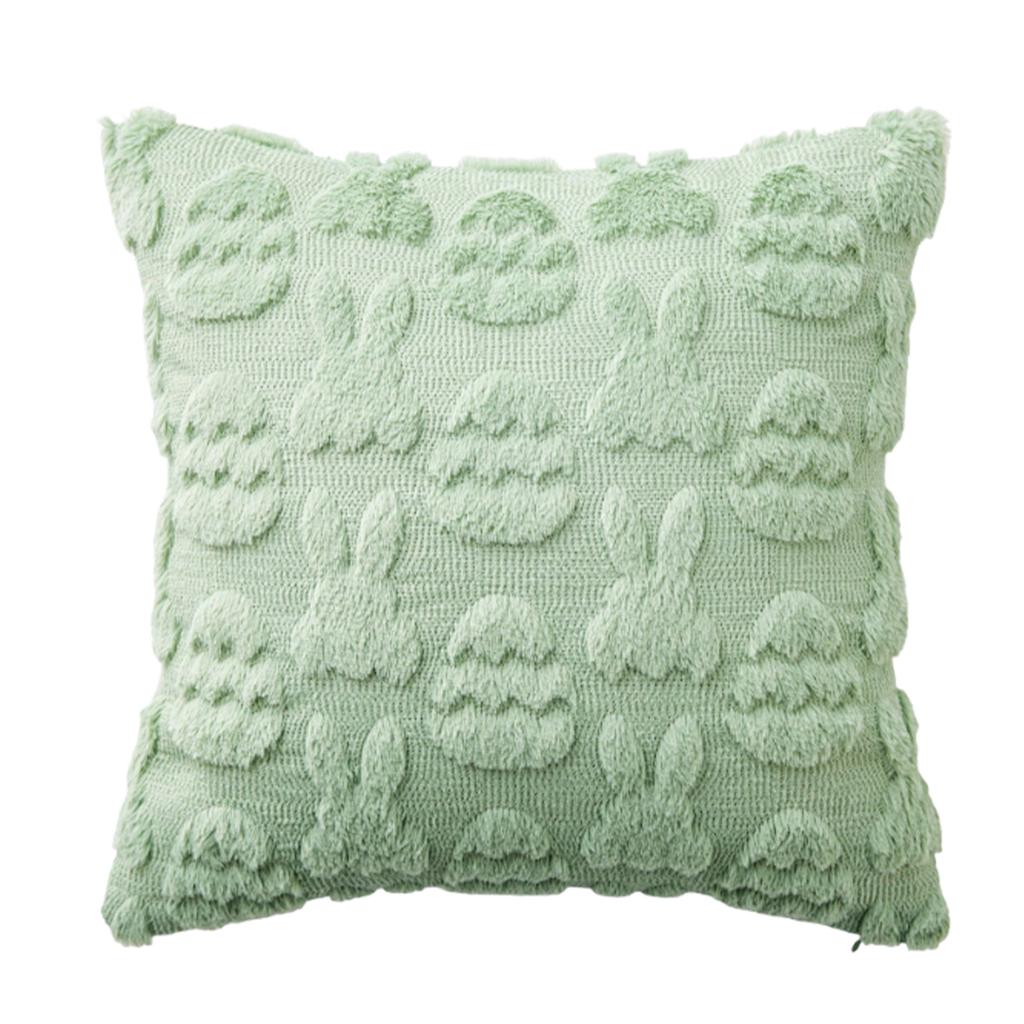 Easter Bunny 3d Embroidered Tufted Pillowcase For Living Room And Bedroom, Removable And Washable Pillowcase