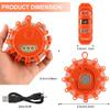 VANCLE USB-C Rechargeable LED Road Flares Roadside Emergency Light, Safety Warning Flashing Flare Beacon Disc Strobe Traffic With Magnetic Base For