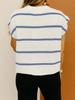 Women's Short-Sleeve Striped Pullover Sweater - Casual & Versatile European/American Style
