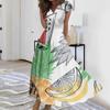 Women's Summer Fruit Printed V-Neck Long Dresses Dresses