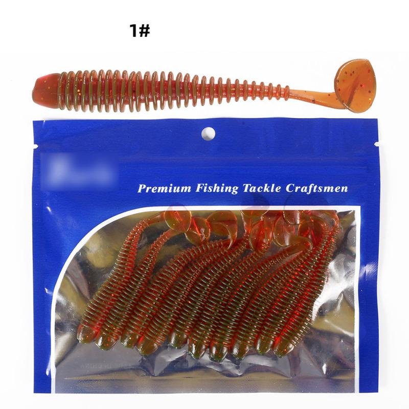 10/16 sztuk przynęty wędkarskie 5 / 7,5cm T śruba ogonowa przynęta wędkarska miękka przynęta bioniczna sztuczna przynęta silikonowa