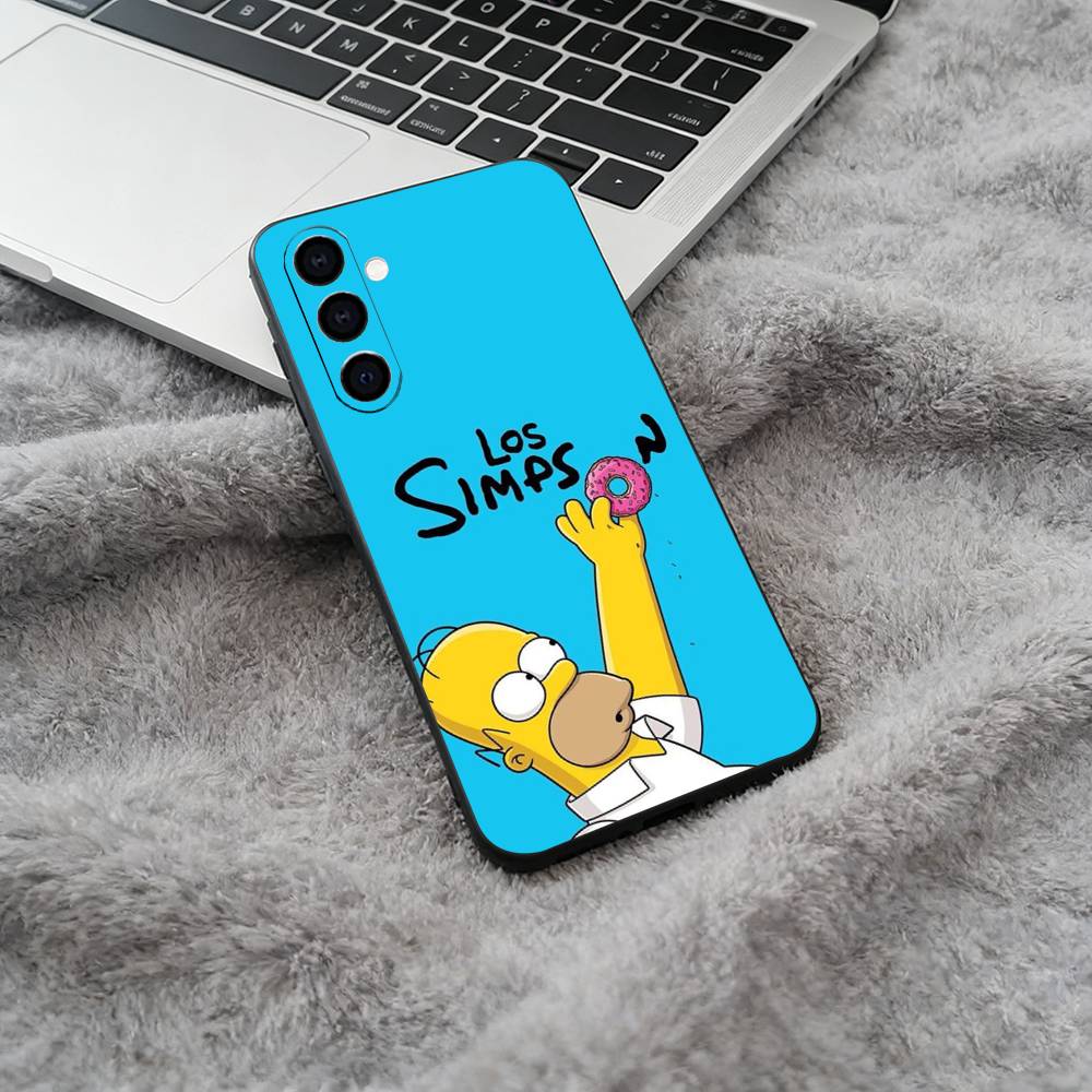 Simpsons-Funny Cartoon Phone Case For Samsung Galaxy A73,A71 A72,A70,A53,A52,A51,Soft Silicone Black Cover
