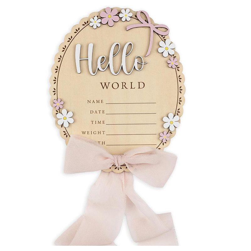 

Fresh Wooden Name Plaque Baby Announcement Sign For Newborn Photoshoot, Baby Shower, Stat For Birth
