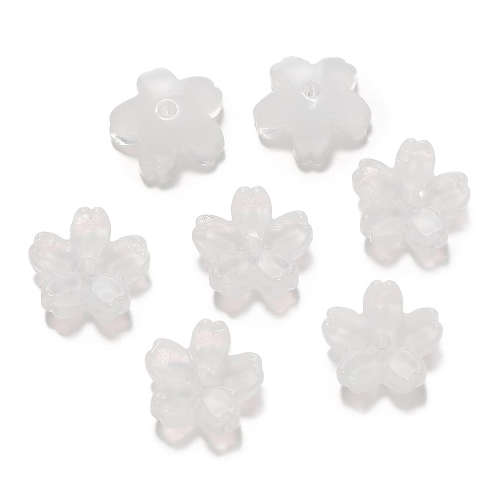 10Pcs/lot Glass Gradient Beads Cherry Blossom Scattered Beads Handcrafted DIY Production Jewelry Craft  Bracelet Accessories
