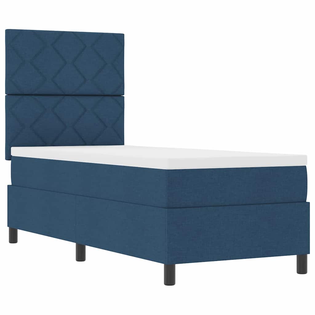 Boxspring bed with headboard Blue 80 x 200 cm Fabric