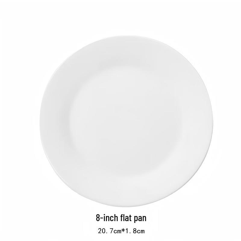 Dairui'en White Ceramic Round Dinner Plates