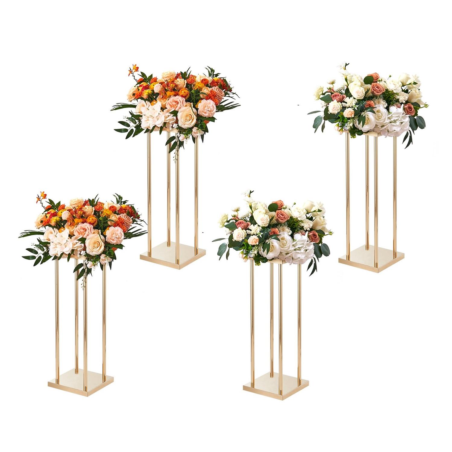 4PCS Gold Metal Column Wedding Flower