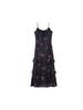 In Stock Women's Black V-Neck Slim Fit Long Sleeve T-Shirt Camisole Dress - Xiao Qi Qing Inspired by Dilireba Style