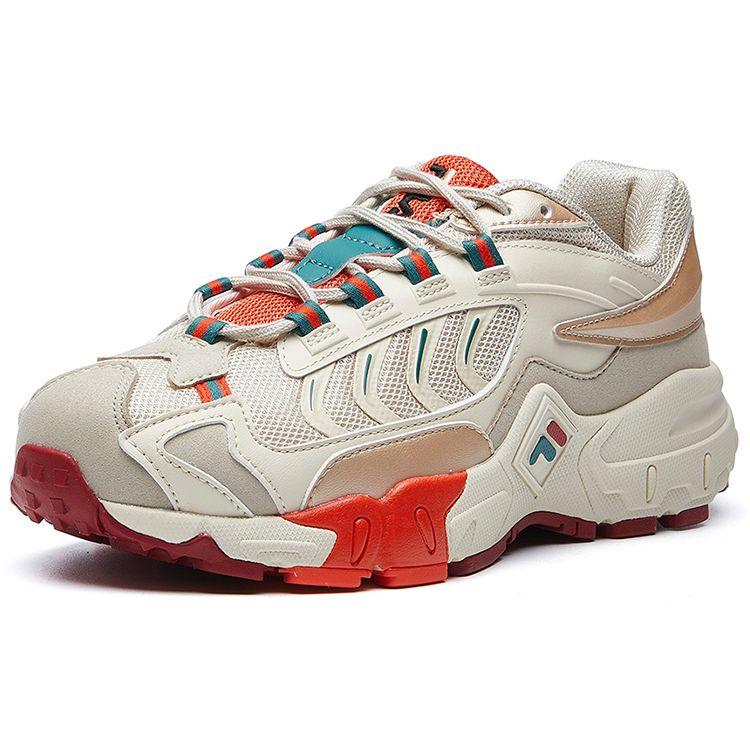 Fila Ravagement Mesh Fabric Synthetic Leather Retro Sports Comfortable Shock Absorbing Breathable Lightweight Low Top Casual Shoes F12W041115FAG