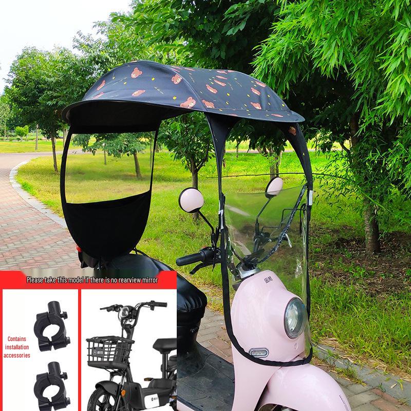 Electric Vehicle Sunshade & Rainproof Canopy for Bicycles and Motorcycles