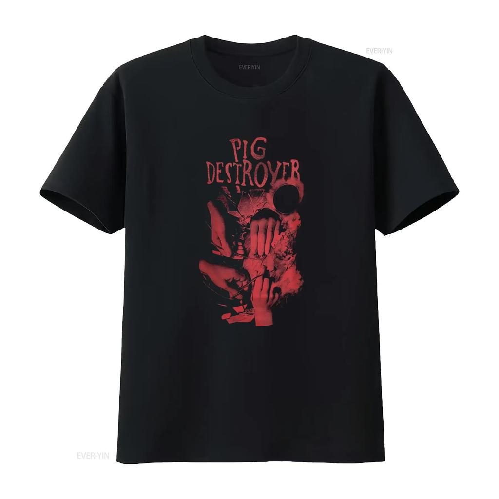 PIG DESTROYER Hands T Shirt Unique Art Print for Metal Fans vintage Washed homme Top For Everyday Wear Soft Stylish Unisex