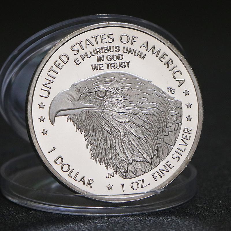 Statue of Liberty Commemorative Coin, Commemorative Medal, Coin, Eagle Ocean Gold and Silver Commemorative Coin, Christmas Gift, Stocking Stuffers