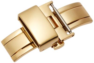 [Bambi] Buckle for Watch Strap, Double-folding, Butterfly Clasp, for Leather Buckle, Gold, 16mm, ZG010N ZG010N