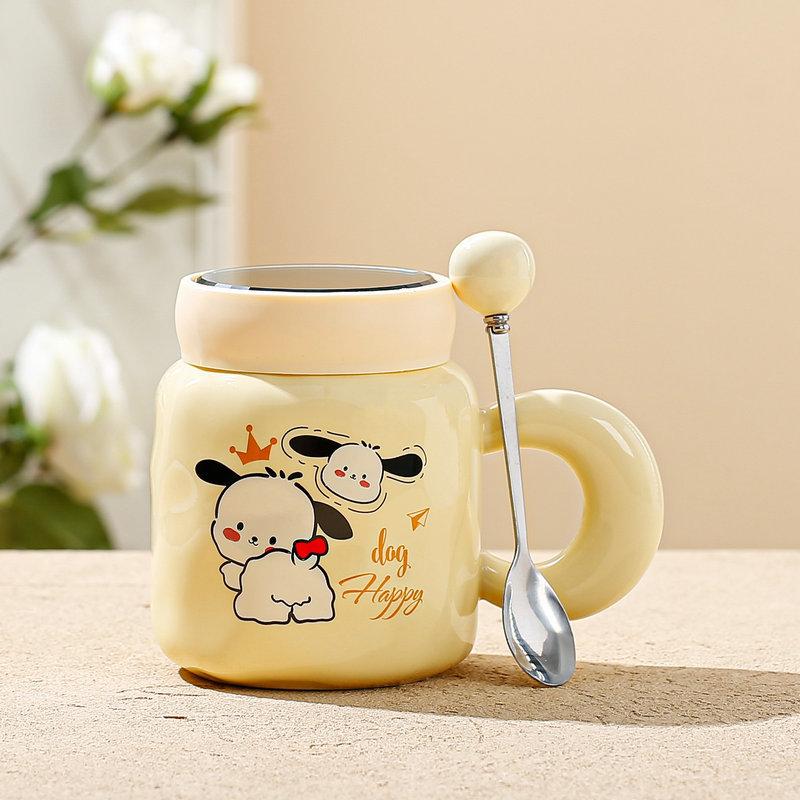 High-Value Ceramic Cup With Lid Spoon Water Cup Set Gift Box Cute Cup Souvenir Opening Gift