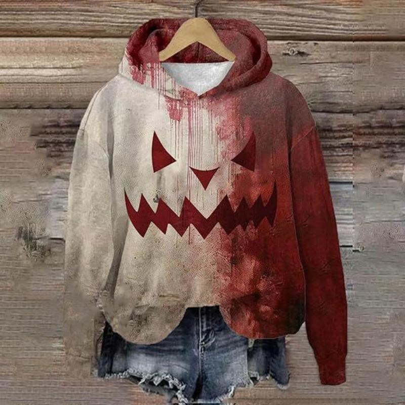 Spring And Autumn Fashion Men's Hoodie Holiday Party Role-playing Bloody Letter 3D Print Hoodies Casual Boy Sweatshirt Women's Oversized Top Clothing