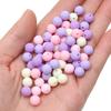 30pcs 8mm Mixed Colors Frosted Acrylic Beads Round Loose Spacer Beads for Necklace Bracelet Keychain DIY Jewelry Craft Making Beads