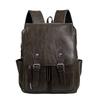 Schoolbag new casual pu schoolbag men's fashion outdoor backpack trendy cool retro large capacity waterproof portable business backpack
