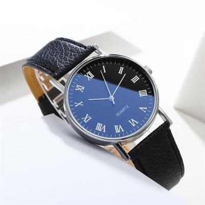 Basit Bayan Deri Saat Romen Rakamıyla Kuvars Analog Saat Gündelik İş Elbise Saati