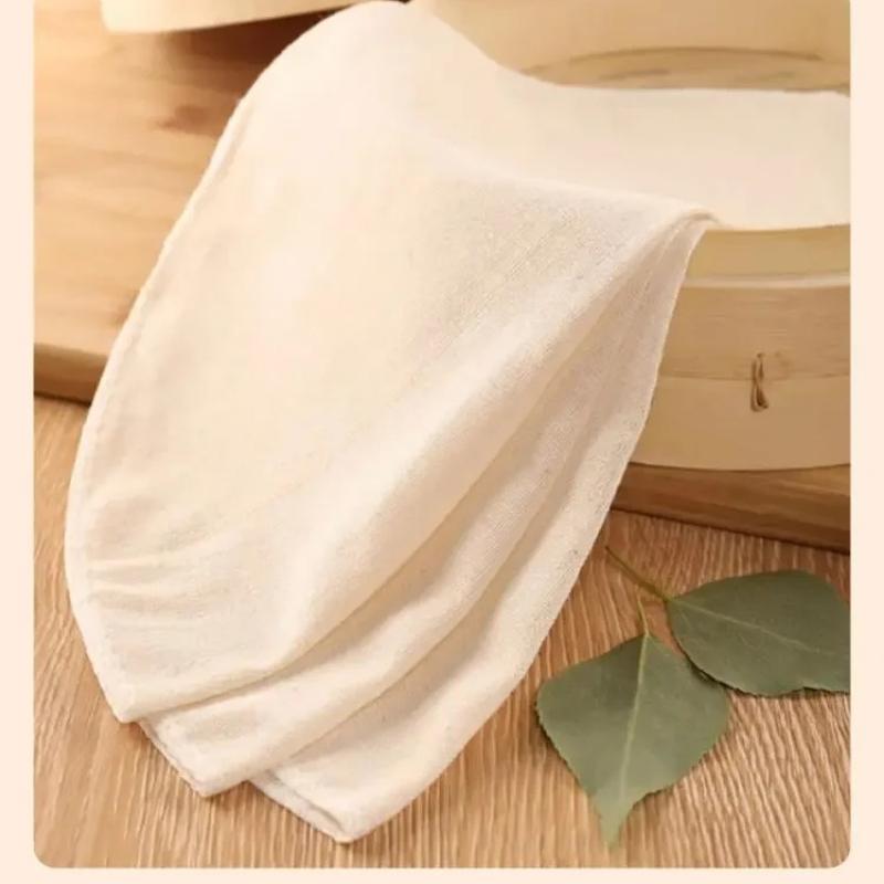 5Pcs 30CM Pure Cotton Steamer Cloth Household Drawer Cloth Steamed Rice And Bun Mat Round Cotton Gauze Kitchen Steamer