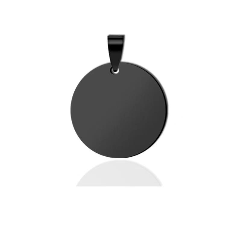 Round Stainless Steel Titanium Dog Tag Pendant with Laser Engraving