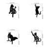 Cat Ground Stake Ornament Ground Plug Outdoor Garden Balcony Art Decoration Metal Crafts