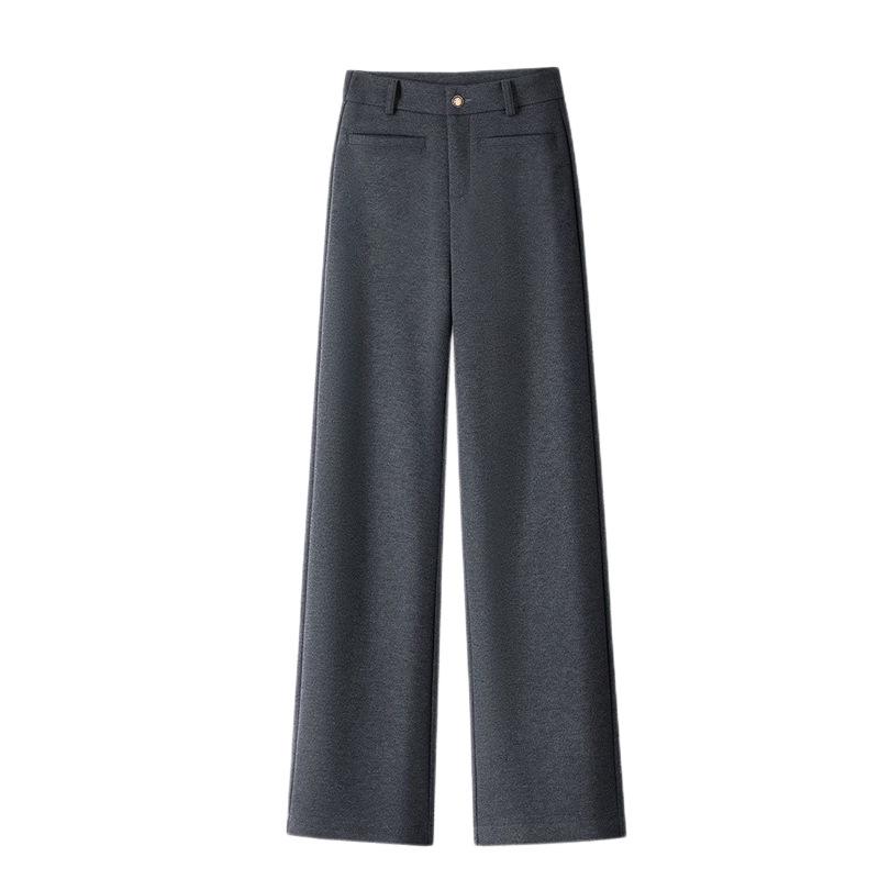 

Women s Trendy High-Waisted Wool Blend Herringbone Straight-Leg Pants S (80-95 lbs)