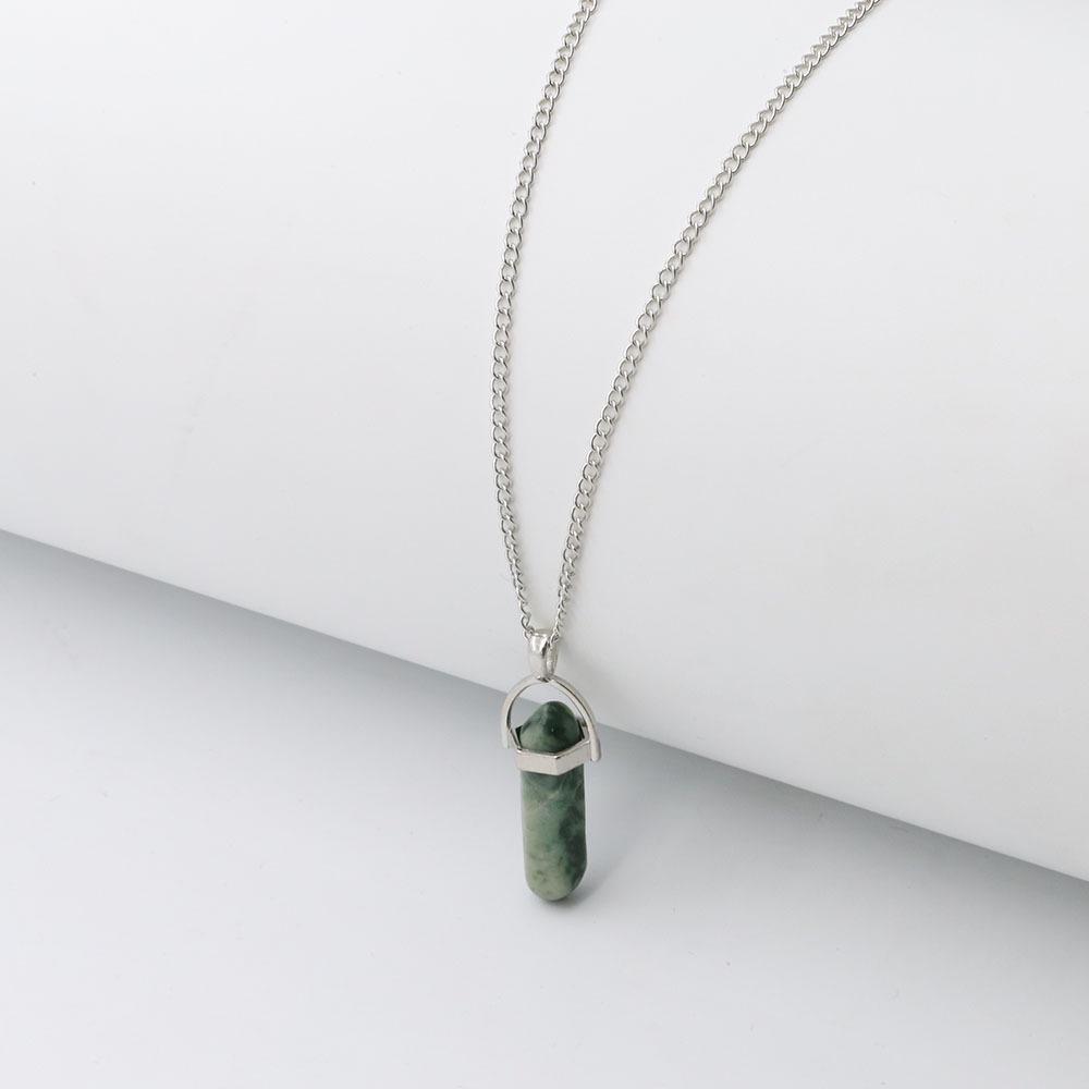 Hexagonal Pyramid Pendant Clavicle Chain Necklace