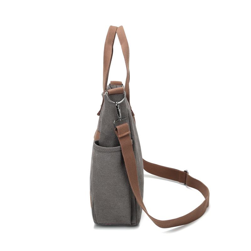 Women's Large Capacity Tote Bag Retro Student Crossbody Bag Canvas Shoulder Bag
