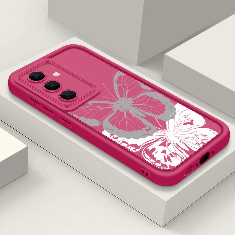 Cover con Stampa Farfalla Per Samsung S25 Ultra S24 FE S23 S22 A56 A36 A16 A15 A55 A35 Custodia per Telefono in TPU Morbido Opaco Antiurto