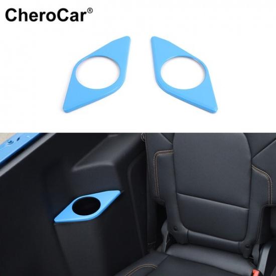 Light Blue Rear Row Water Cup Holder Frame Cover Trim For Ford Bronco 21+ 2door