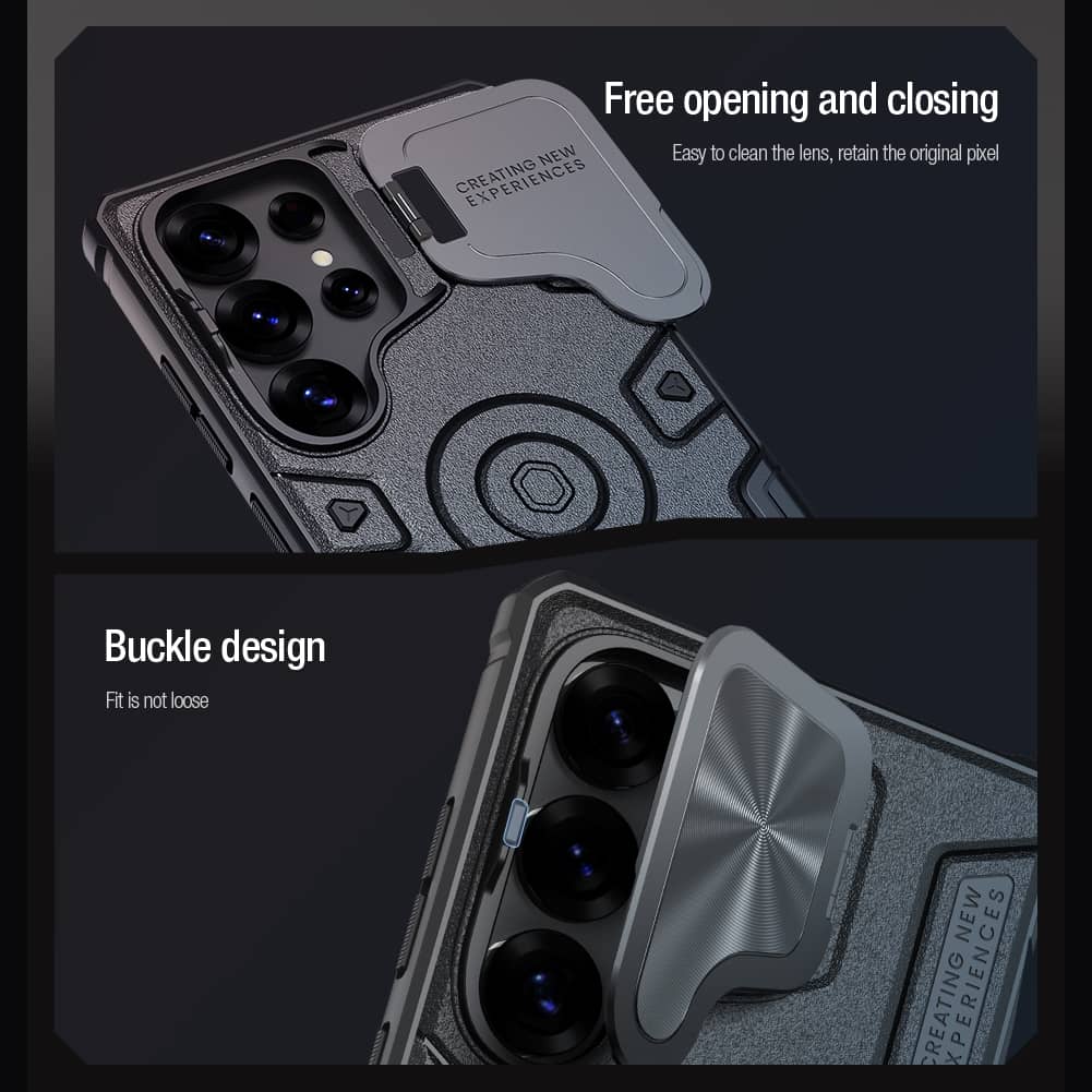 For Samsung Galaxy S25 Ultra Case NILLKIN CamShield Armor Prop Flip Lens Bracket Case with Kickstand for Samsung S25 Ultra Cover
