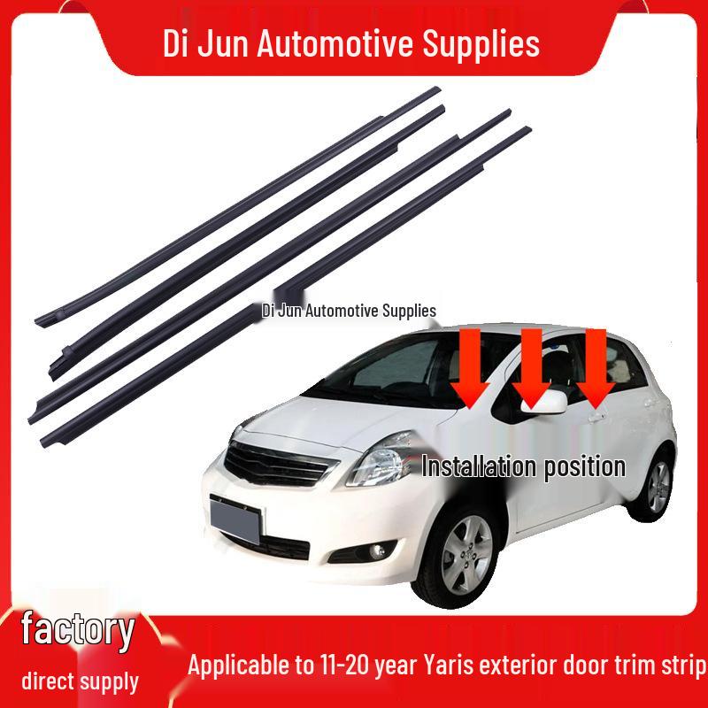 08-20 Yaris & Vios Car Window Outer Trim & Rubber Squeegee Strip 08-13 Yaris Left Rear Door