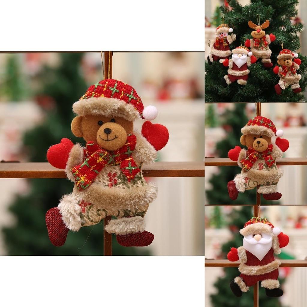 Charming Christmas Dolls Featuring Santa Snowman Elk Bear Perfect For Festive Tree Ornaments