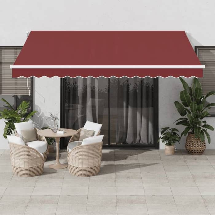 VidaXL Automatic Retractable Awning Bordeaux 400x300 Cm 3215227