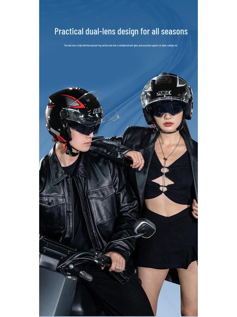 A1 Electric Motorcycle Helmet - Universal Four-Season Men & Women Half Helmet