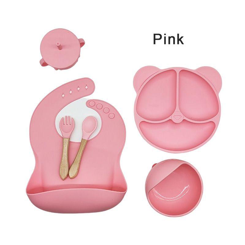 6-Piece Silicone Plate Children s Baby Tableware Set Baby Supplementary Food Bowl Supplies Food Grade Children s Supplies