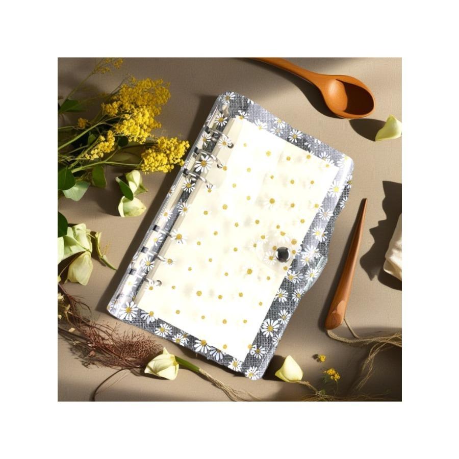 Handbook Notebook Transparent PVC Shell A6 Binder Japanese and Korean Ins Style Same Envelope Cute Little Daisy