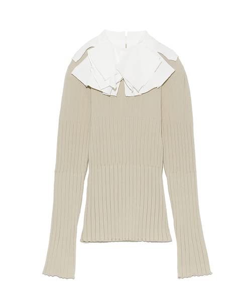 

Snidel Вязаный пуловер с оборками на воротнике Размер LBEG F Женский SWNT224127,