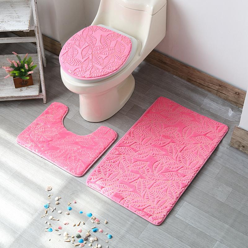 Badematte 3er-Set Home Toilettenmatte Wohnzimmer Badezimmer Golddruck Rutschfester Teppich Duschmatte Schlafzimmer Druck Bodenmatte