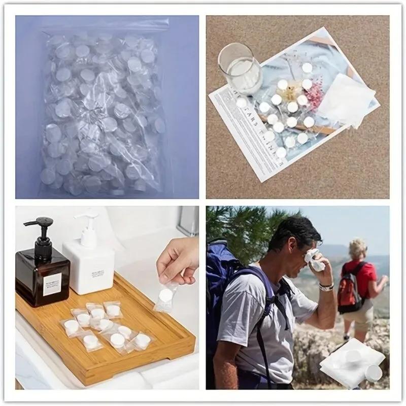 25/50/100PCS Disposable Compressed Towelettes Soft Mini Towel Tablets Tissue Wipes Napkin Portable Magic Towel For OutdoorTravel