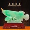 Golden Wealth Dragon Arowana Resin Ornament - Home & Office Decor Gift.